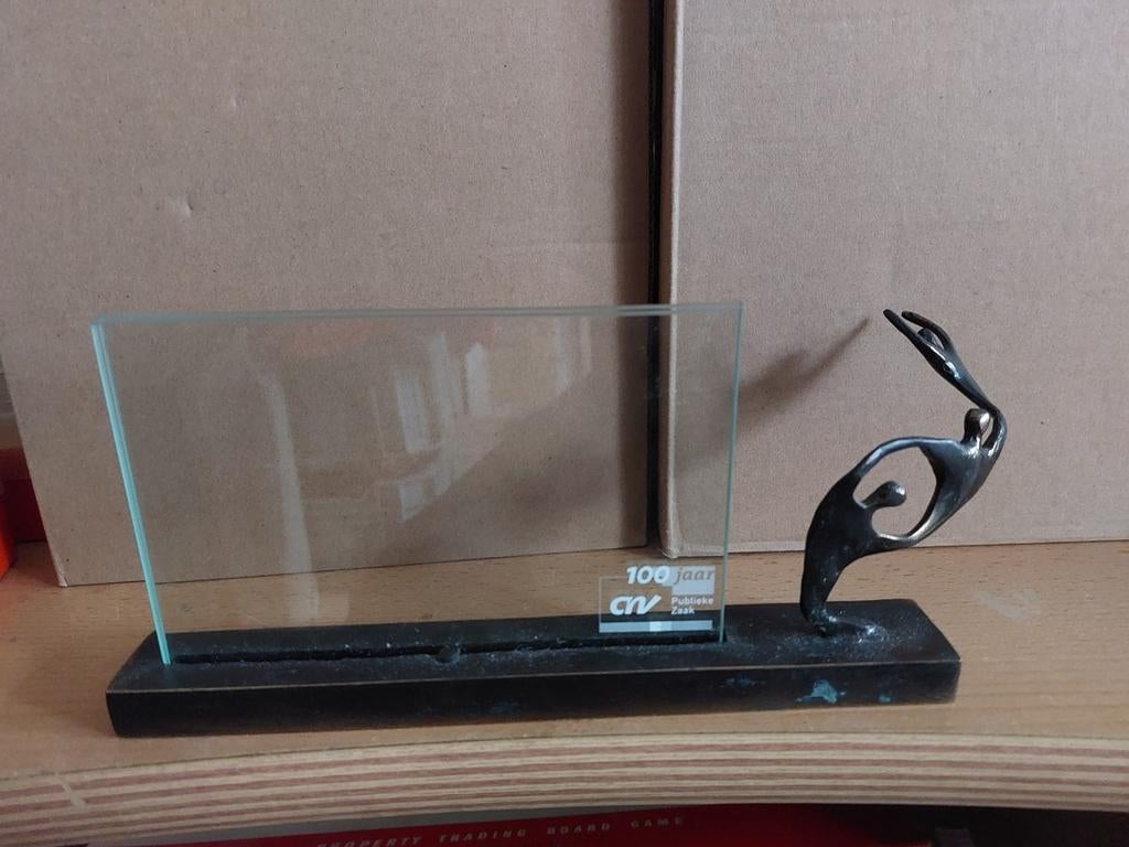 Decoratieve bronzen fotolijst 100 jaar CNV publieke zaken, Huis en Inrichting, Woonaccessoires | Lijsten, Gebruikt, Minder dan 50 cm