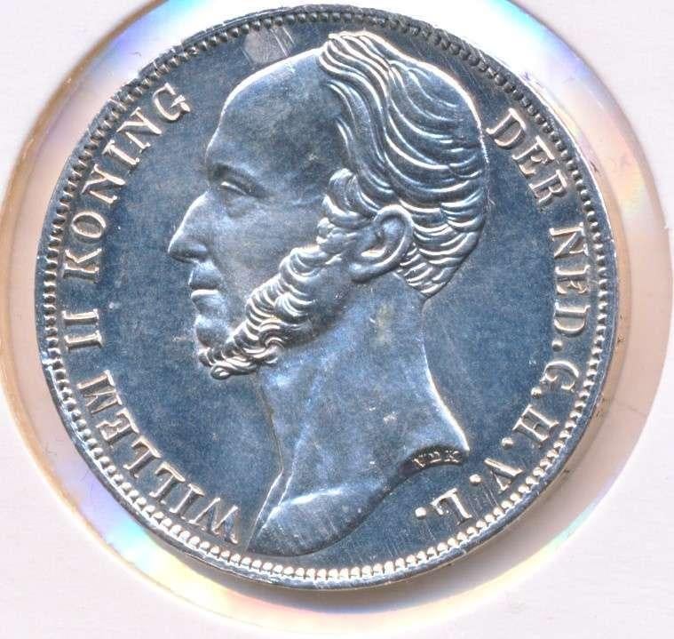 Nederland 1 Gulden 1847 Willem 2, 1 gulden, Zilver, Ophalen of Verzenden, Losse munt