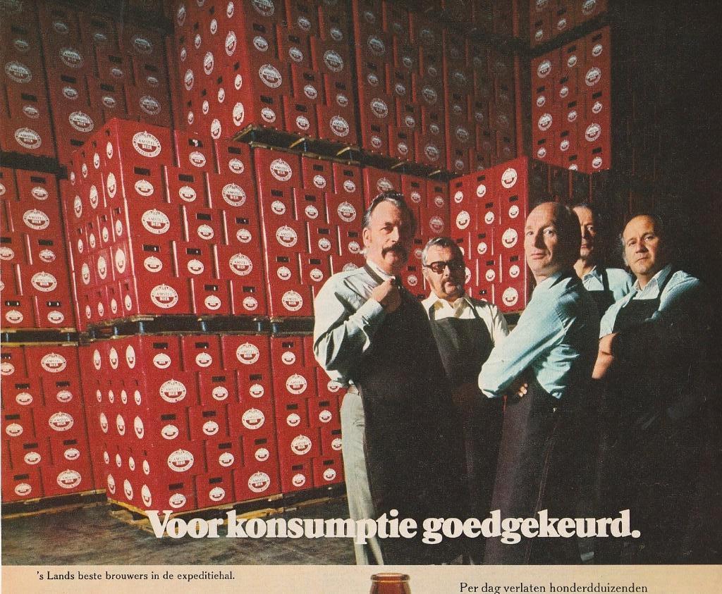 Retro reclame 1972 Amstel bier kratten op voorraad, Verzenden, Overige typen