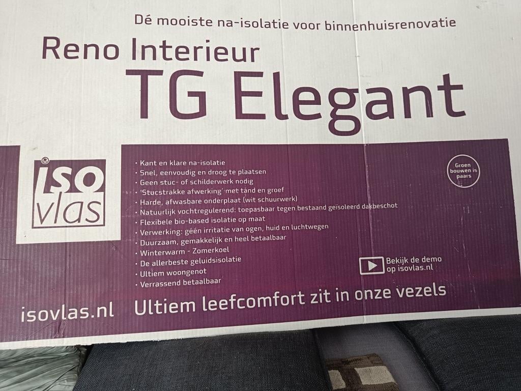13 Isolatieplaten Isovlas Reno Interieur TG Elegant + resten, Overige materialen, 12 cm of meer, Nieuw, 5 tot 10 m²