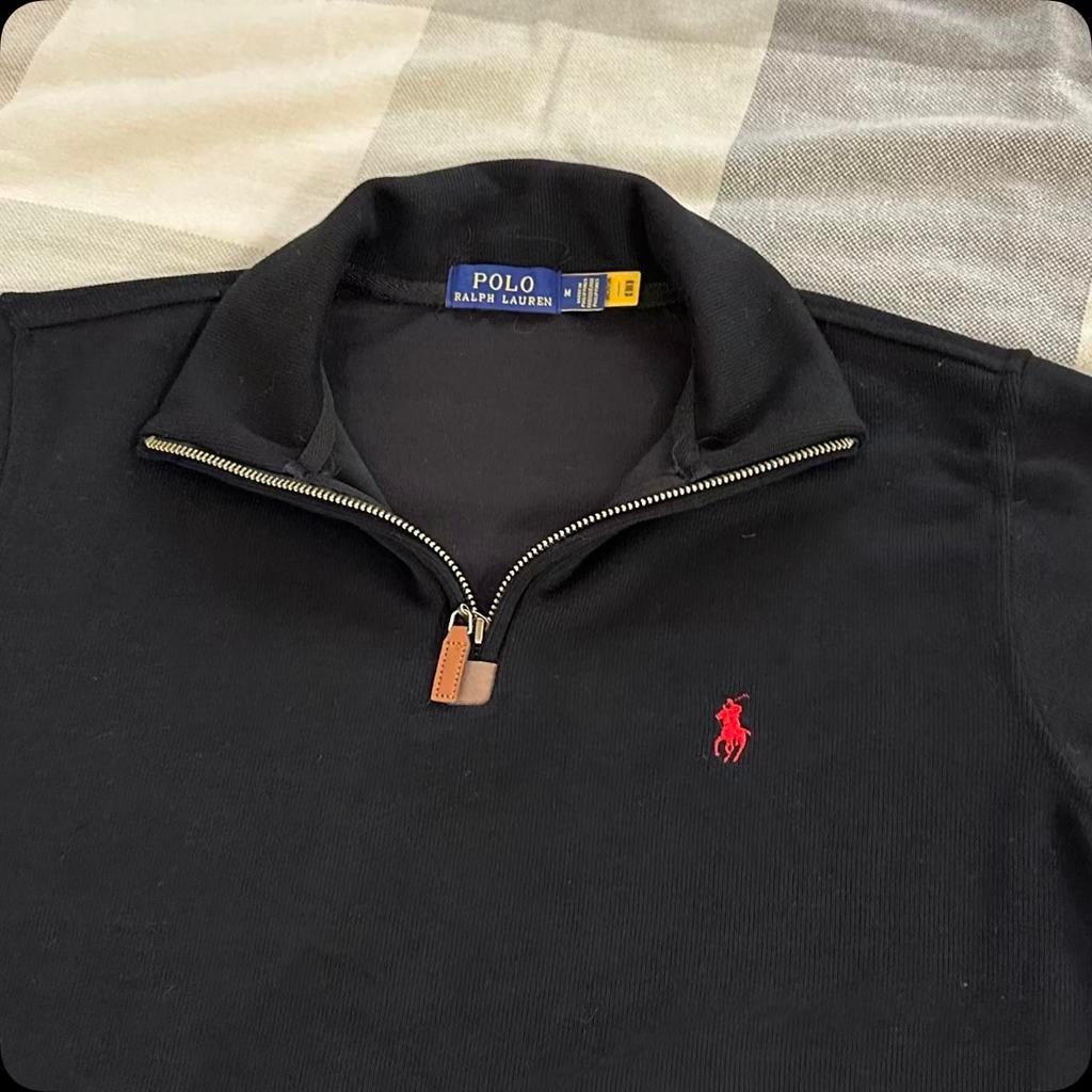 Ralph Lauren Quarter Zip Zwart, Ophalen of Verzenden, Zo goed als nieuw, Maat 48/50 (M), Zwart