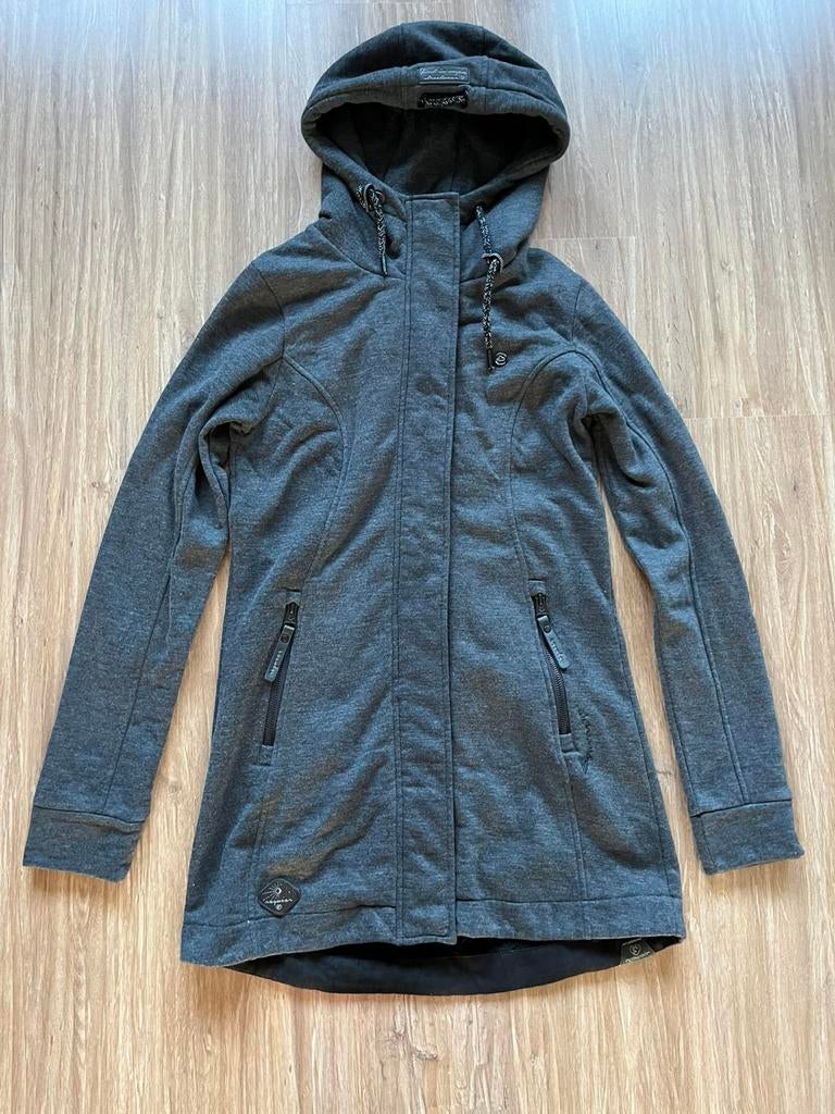 Ragwear tussenjas Letty maat 36 (S Vegan zwart grijs jas), Ophalen of Verzenden, Zo goed als nieuw, Maat 36 (S), Zwart