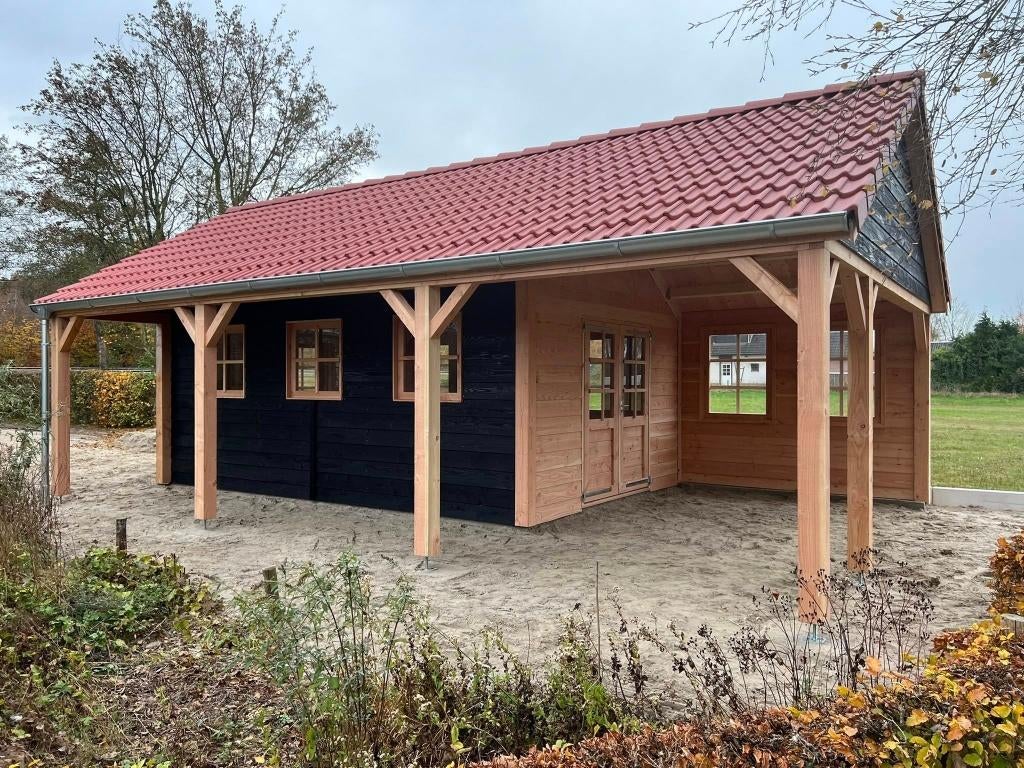 buitenverblijven Tuinhuizen Overkapping, 3 ramen of meer, 250 tot 500 cm, Schuur, Nieuw