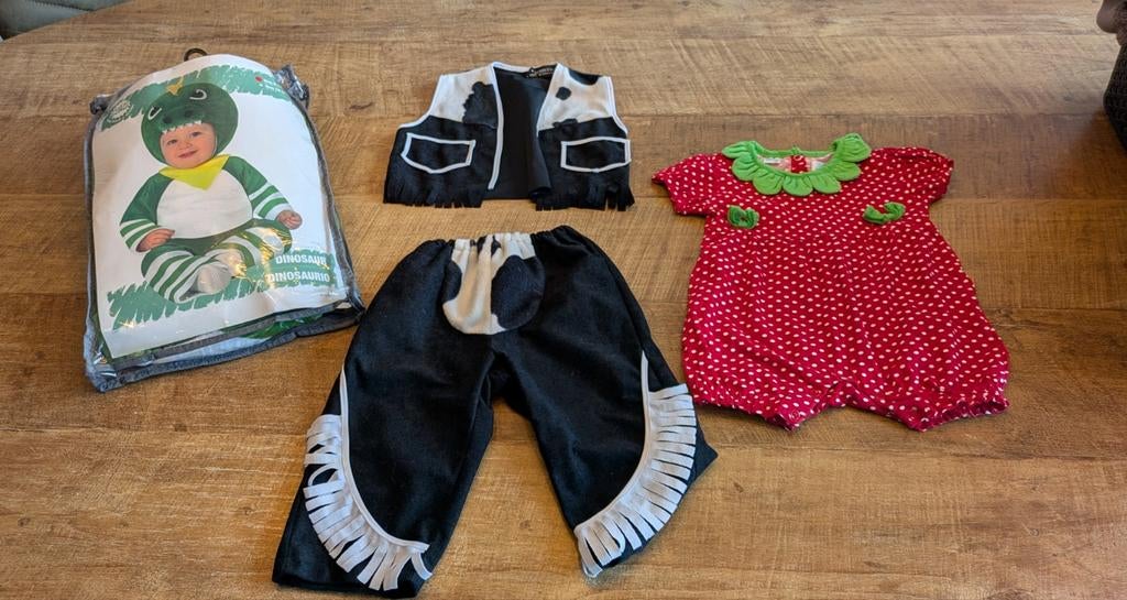 Carnavalskleding - Dino, Cowboy, Aardbei, Ophalen, Zo goed als nieuw, 104 of kleiner, Jongen of Meisje