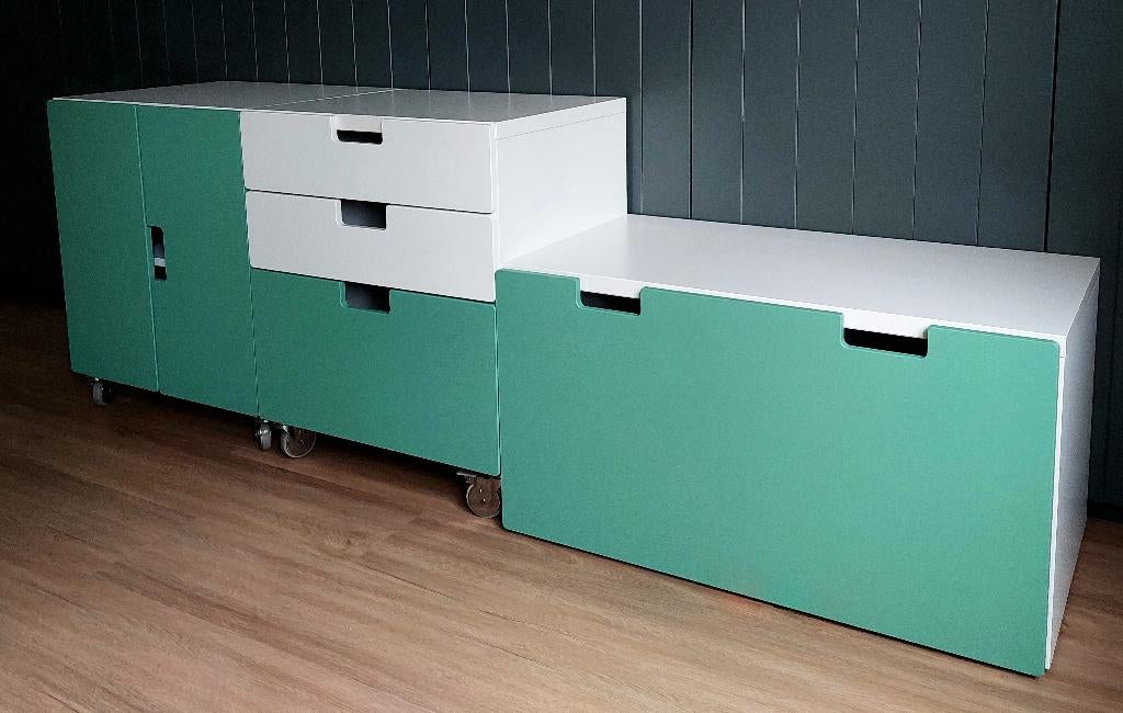 Set van 3 Losse verrijdbare kastjes KOOPJE, Ophalen, Met deur(en), 50 tot 100 cm, Zo goed als nieuw