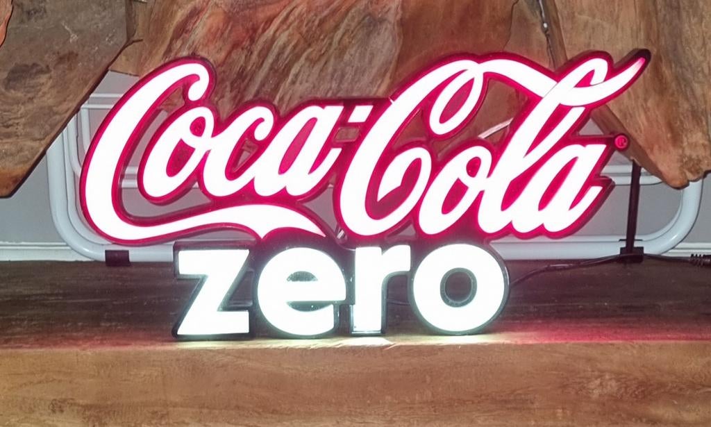 Coca Cola Zero LED Verlichting - Lichtreclame, Ophalen of Verzenden, Zo goed als nieuw, Lichtbak of (neon) lamp