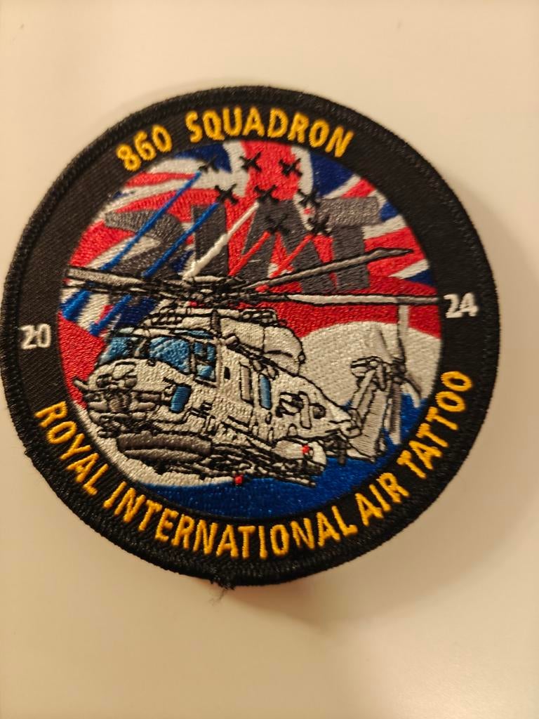 860 Squadron RIAT 2024 Patch, Verzamelen, Ophalen of Verzenden, Luchtmacht, Engeland, Embleem of Badge