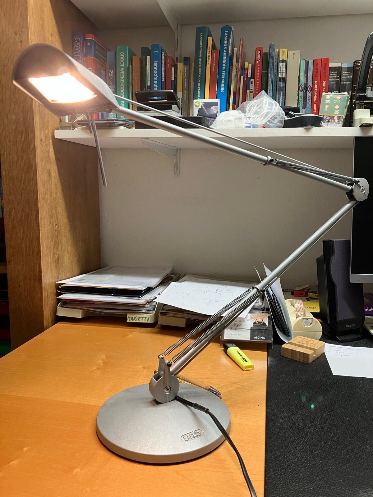 Luxo bureaulamp - Grijs, verstelbaar, modern design, Ophalen, Bureaulamp, Overige merken, Grijs