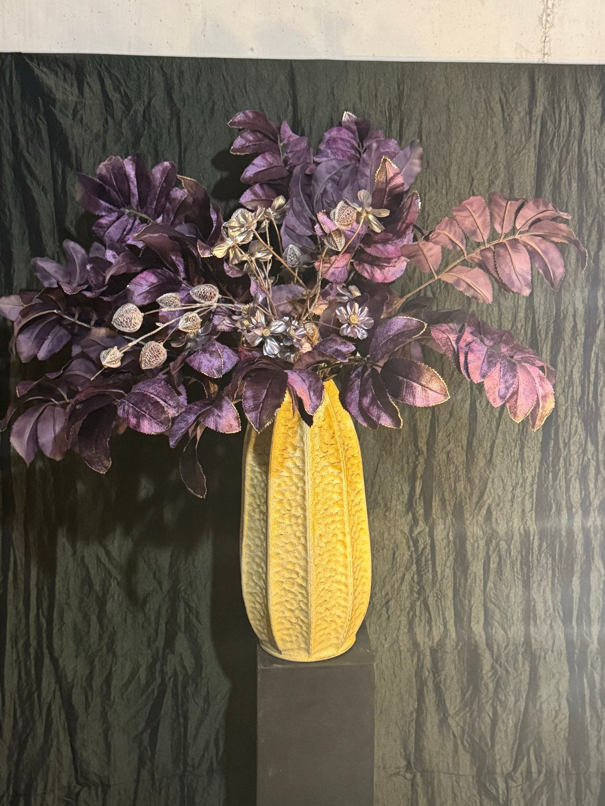 Decoratieve vaas met kunstbloemen/zijdebloemen Paars/zilver, Ophalen, Nieuw, Overige merken, Onderhoudsvrij