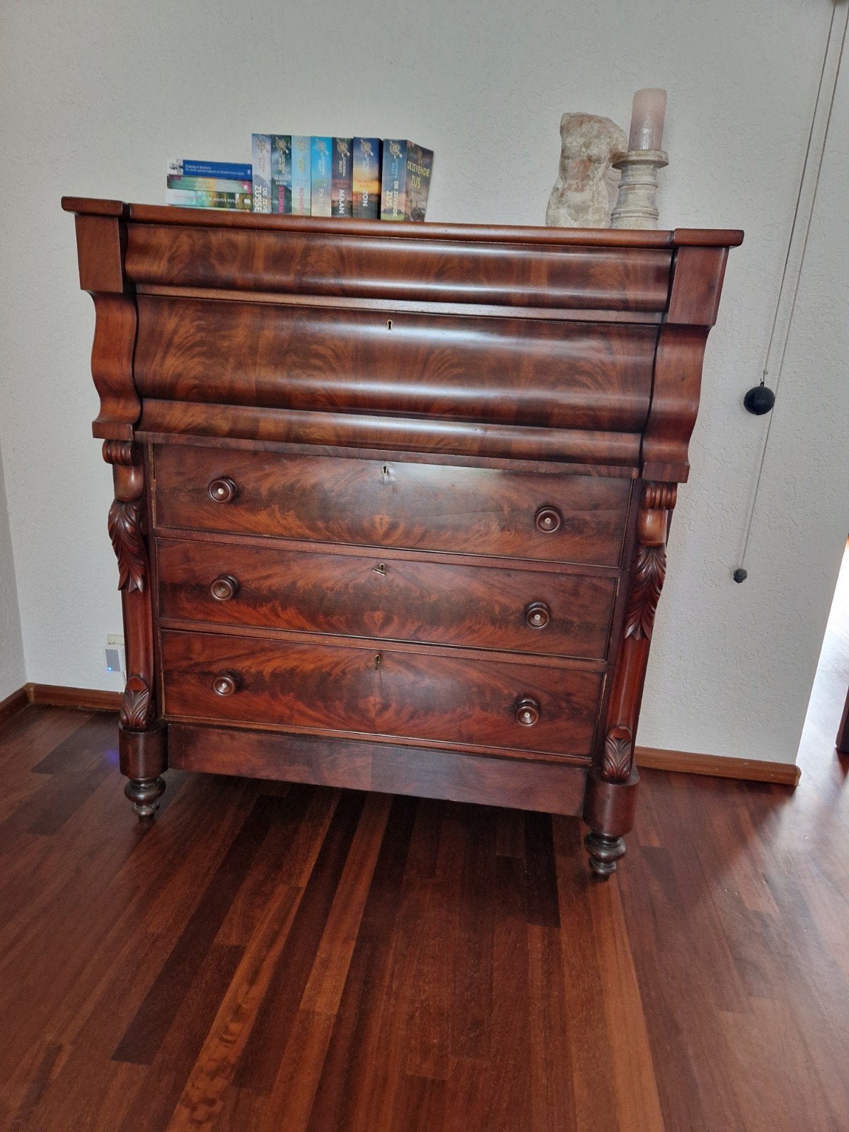 Antieke ladekast/commode van mahoniehout, Antiek en Kunst, Ophalen