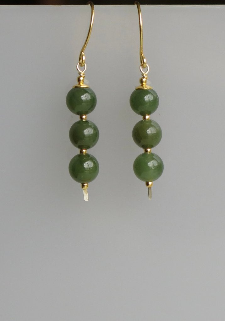 Schitterende oorbellen, echte Jade GEHEEL GOUD op ZILVER, Hangers, Verzenden, Nieuw, Met edelsteen