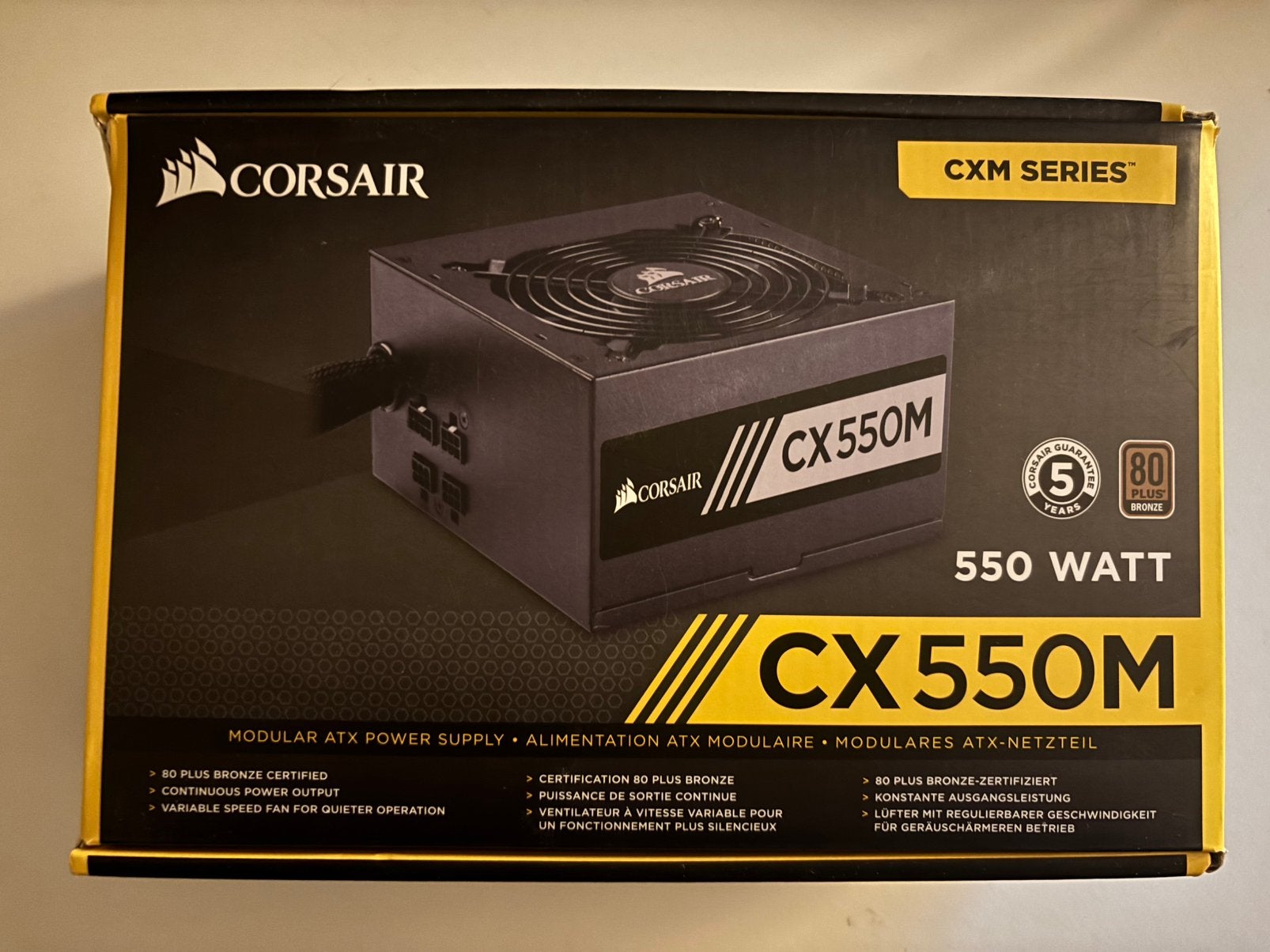 Corsair CX550M voeding, Computers en Software, Ophalen of Verzenden, Zo goed als nieuw