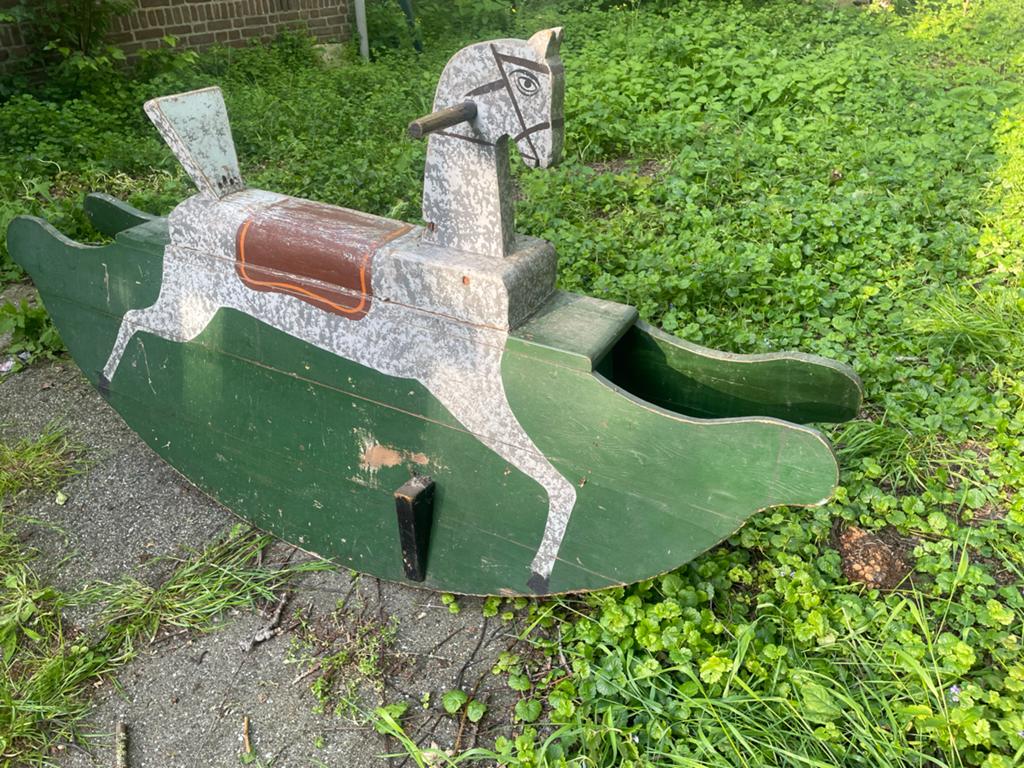 Antiek houten hobbelpaard - Vintage speelgoed, Ophalen of Verzenden