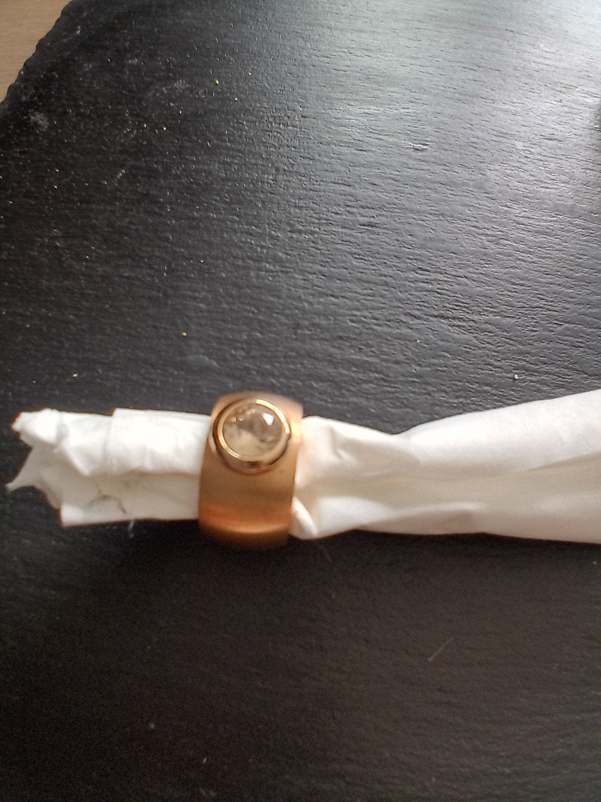 Milano damesring maat 16 / 17 mil, Ophalen of Verzenden, 10 cm of meer, Goud, Overige materialen
