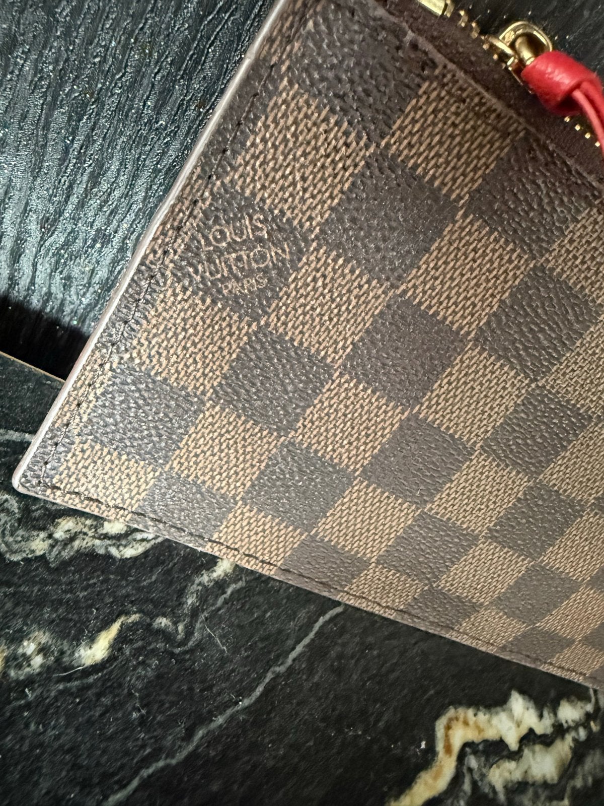 Louis Vuitton Damier Ebene sleuteletui/pasjeshouder, Ophalen of Verzenden, Bruin, Overige merken
