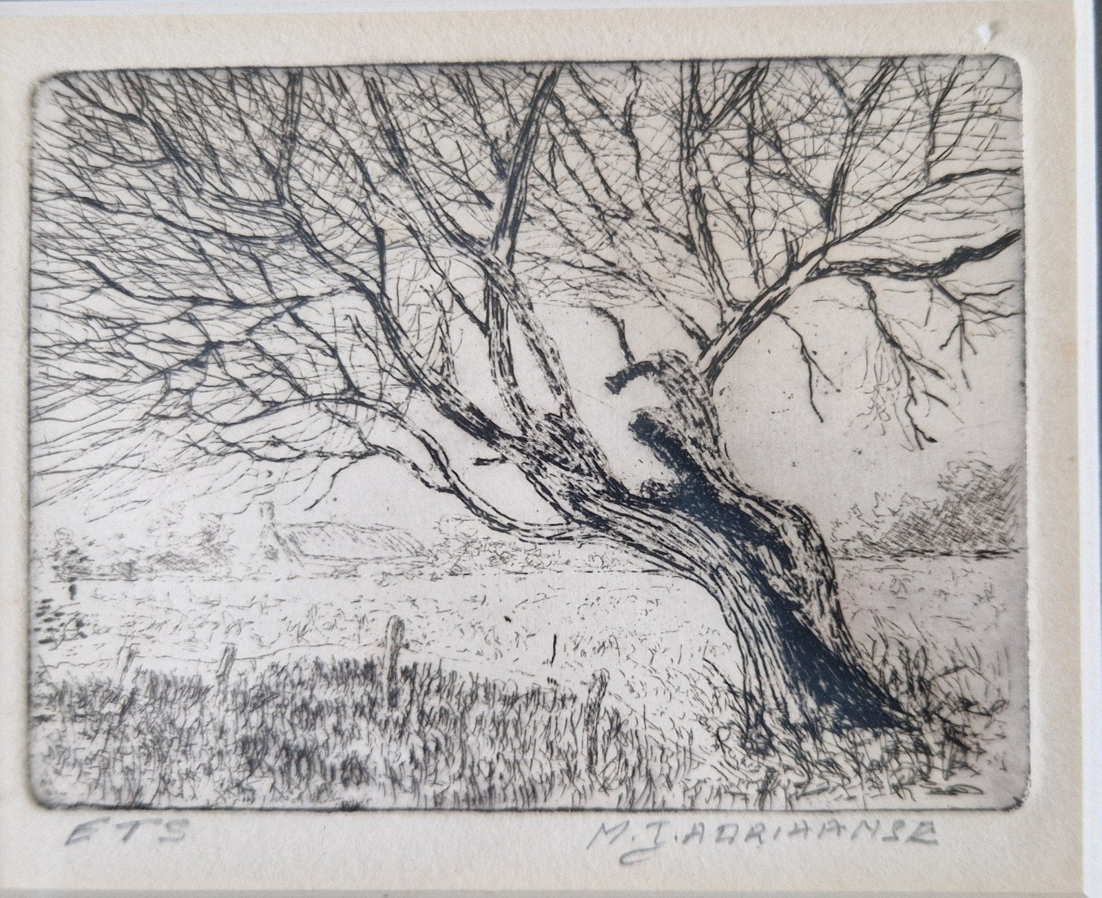 Drie originele etsen, Ets, Ophalen of Verzenden, Gesigneerd, Landschap