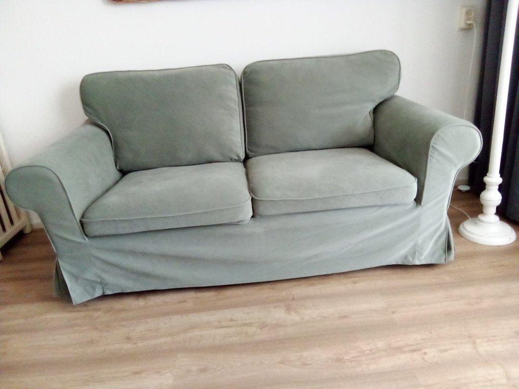IKEA Ektorp Hakebeko grijs/groene hoes, Ophalen, 150 tot 200 cm, Tweepersoons, 75 tot 100 cm