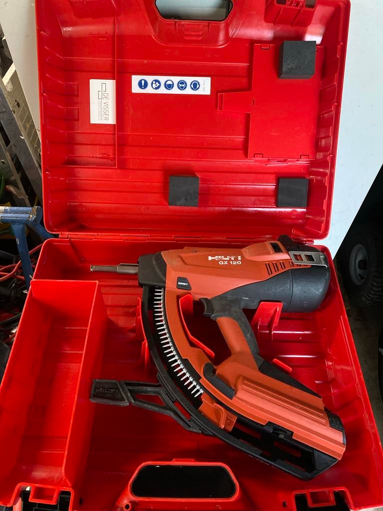 Hilti GX 120 Gas Spijkerpistool in Koffer, Ophalen of Verzenden, Gebruikt