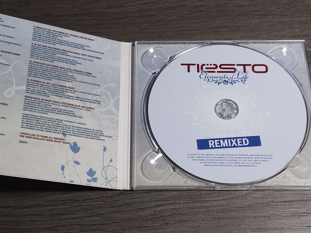 Tiësto ‎– Elements Of Life Remixed [Digipack], Ophalen of Verzenden, Zo goed als nieuw, Disco