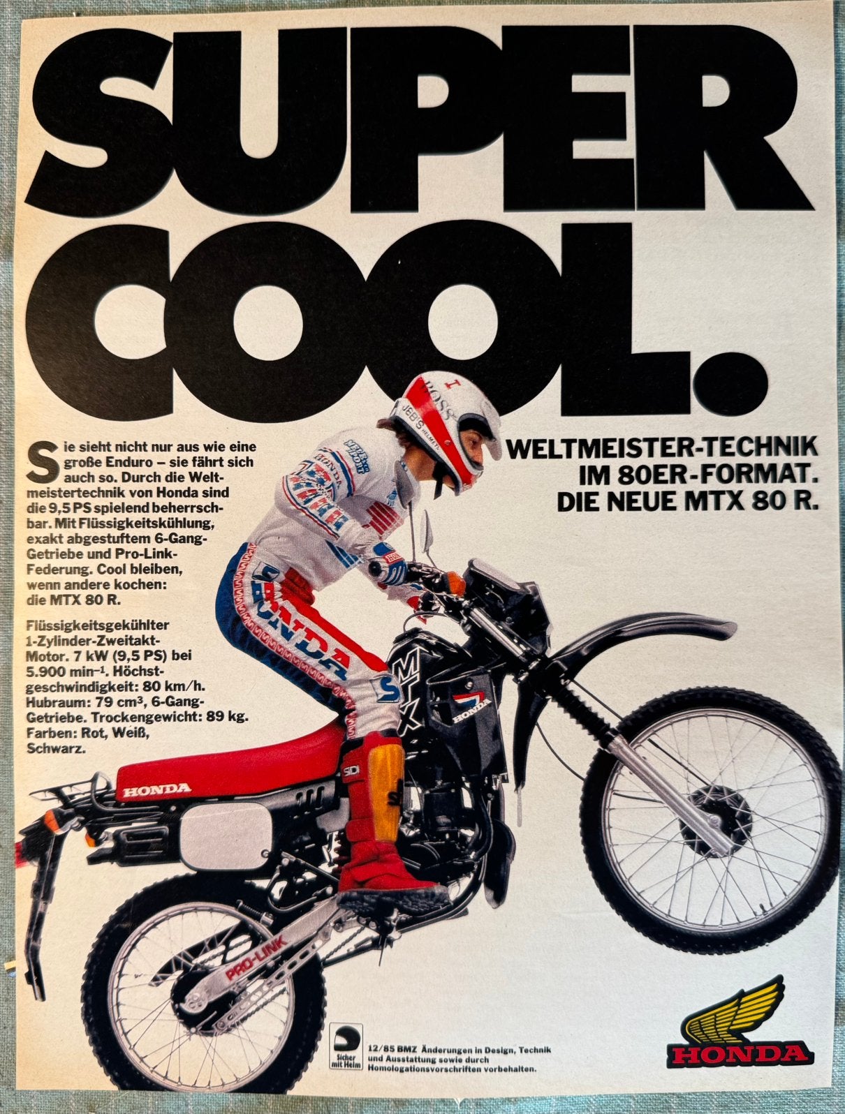 Advertentie 1985 Honda MTX 80 R, Verzamelen, Verzenden, Zo goed als nieuw, Motoren