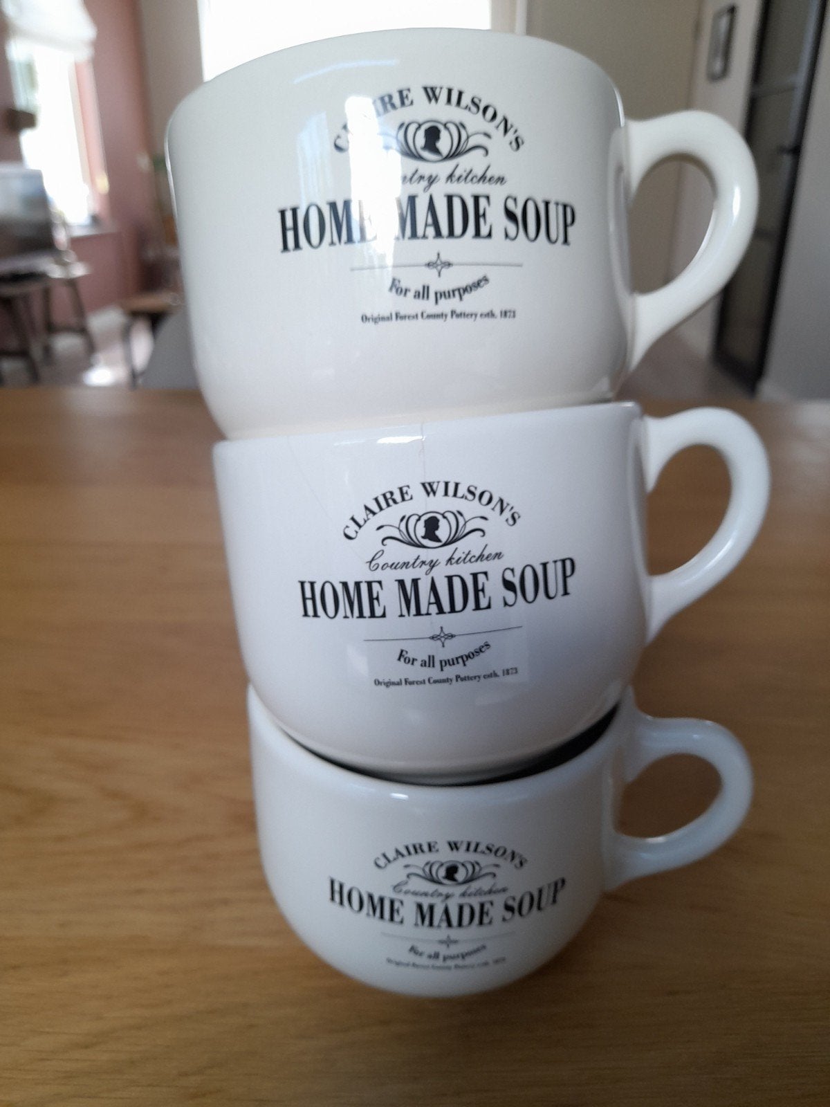 3x Claire Wilson's Home Made Soup kommen, Ophalen, Zo goed als nieuw