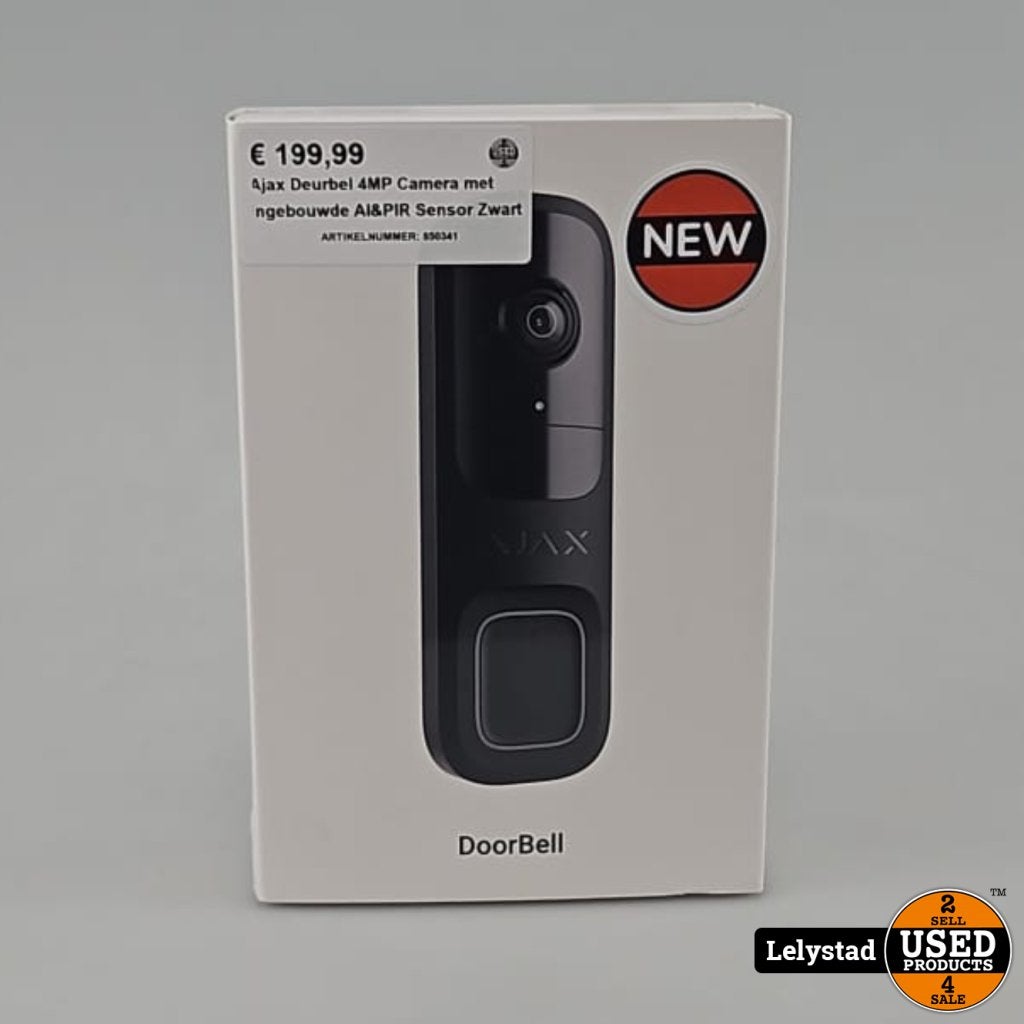 Ajax Deurbel 4MP Camera met ingebouwde AI&PIR Sensor Zwart