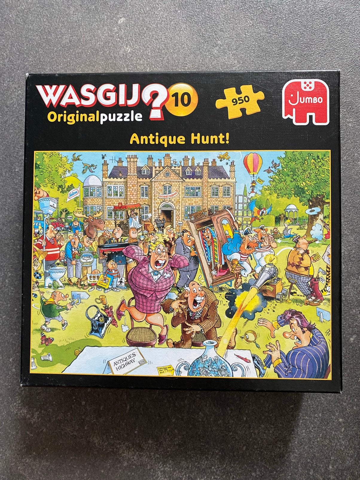 Wasgij Antique hunt, nummer 10, 950 stukjes, Hobby en Vrije tijd, Ophalen of Verzenden, 500 t/m 1500 stukjes, Zo goed als nieuw
