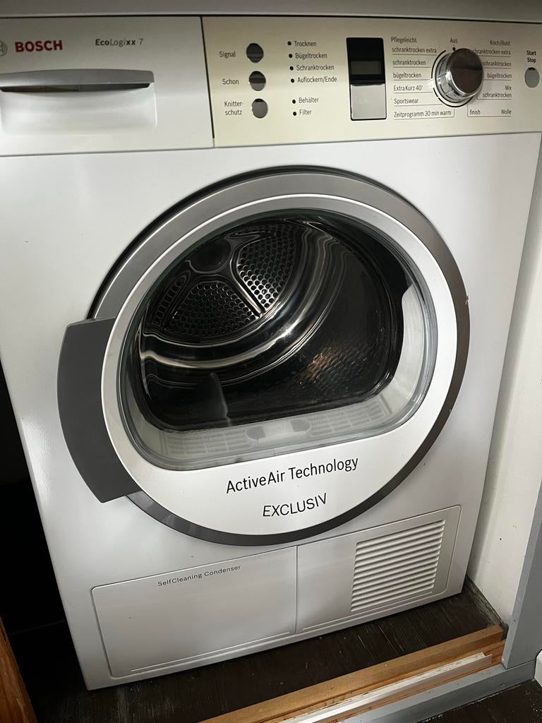 Bosch EcoLogixx Exclusiv Warmtepompdroger - Zelfreinigend, 6 tot 8 kg, Gebruikt, Ophalen of Verzenden, 85 tot 90 cm