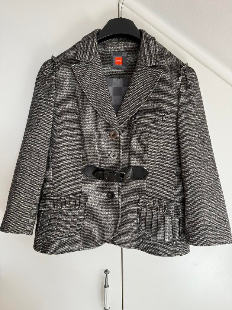 Hugo Boss Orange Tweed Blazer – Grijs, Kleding | Dames, Ophalen of Verzenden, Zo goed als nieuw, Grijs