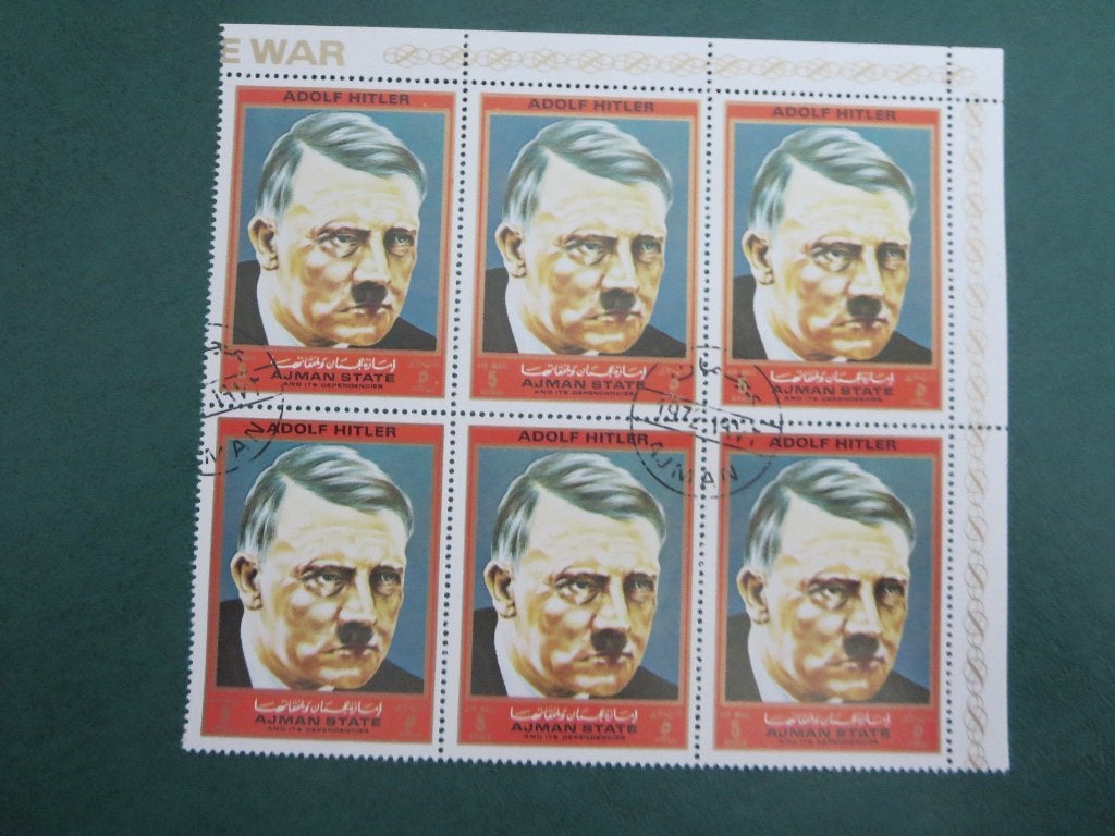 Ajman  Hitler Postzegels Blokje van, Verzenden, Gestempeld, Oost-Azië