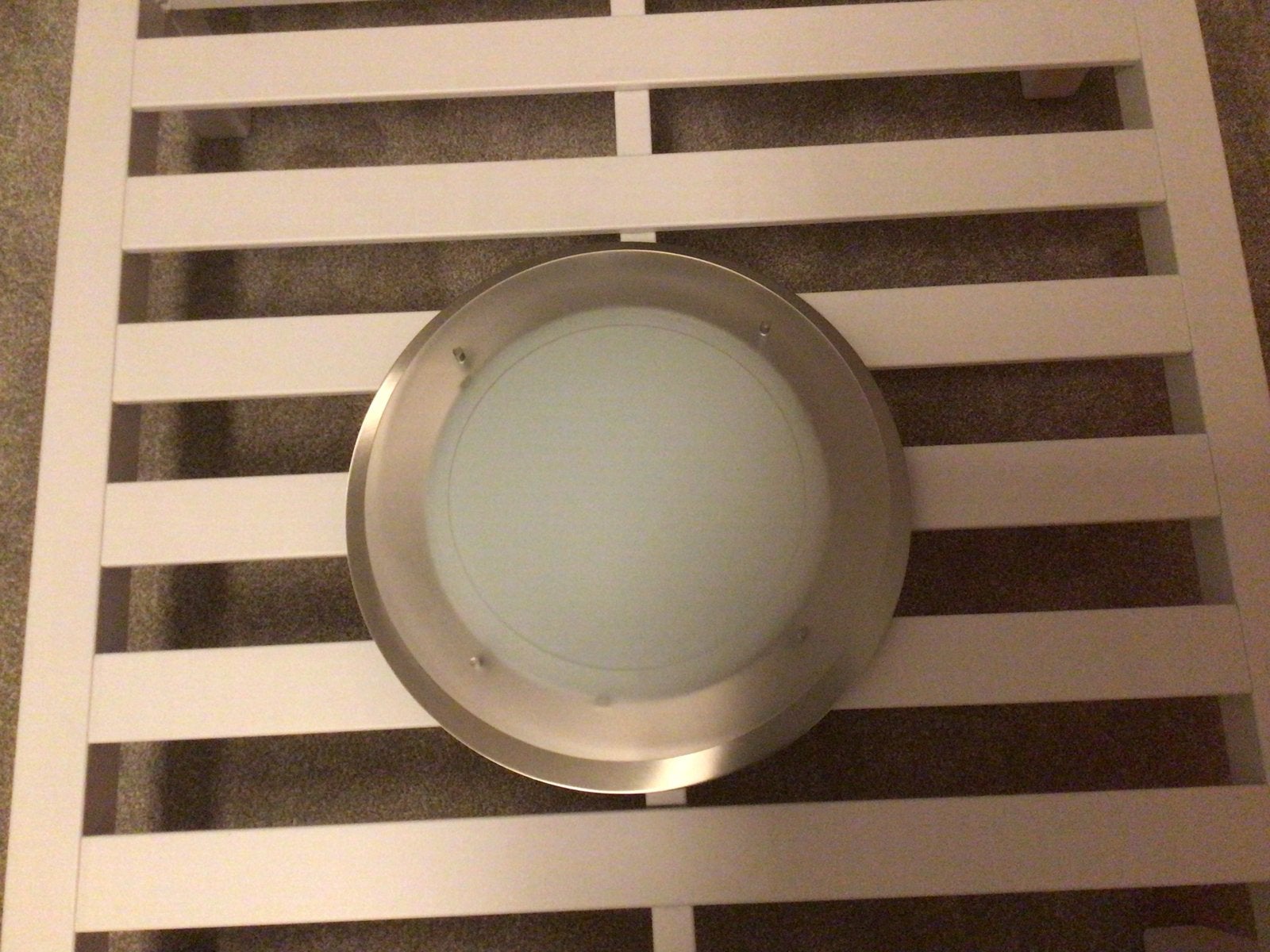 Plafondlamp van glas en metaal, Ophalen, Gebruikt, Glas
