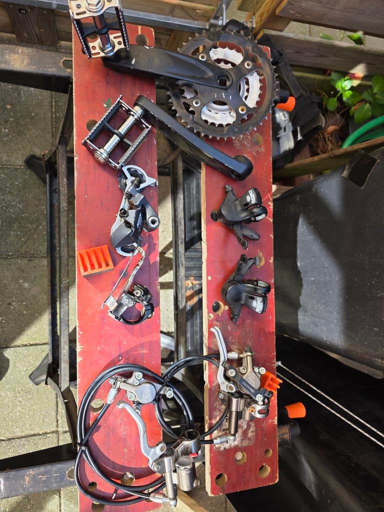 Shimano groepen set 3x9 Deore & LX hydraulische schijfremmen, Fietsen en Brommers, Fietsonderdelen, Ophalen