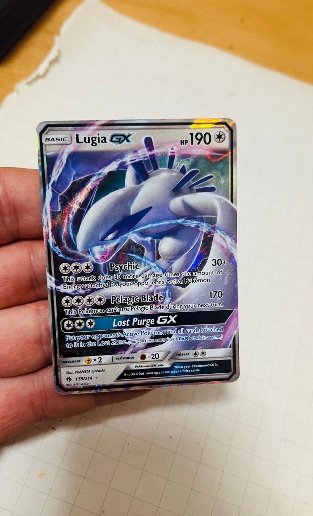 Lugia GX 159/214 Holo Lost Thunder Pokemon, Verzenden, Zo goed als nieuw, Losse kaart, Foil