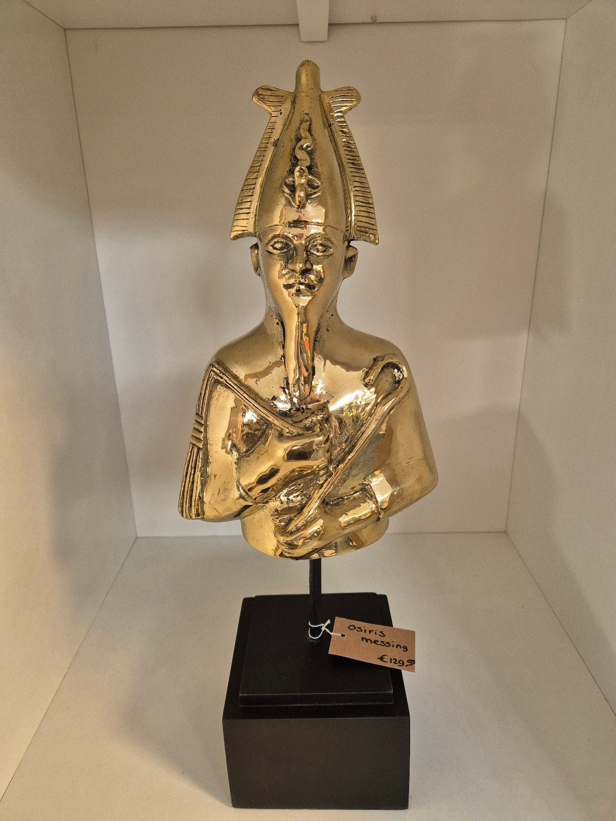 Osiris beeld messing goudkleurig Egyptische mythologie, Ophalen of Verzenden, Nieuw, Religie