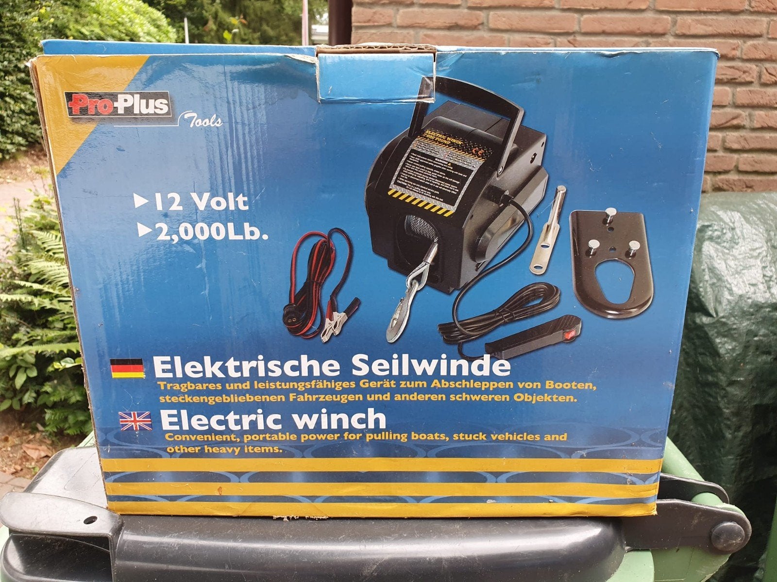 Pro-Plus 12 Volt Elektrische Lier - 2000 Lb, Ophalen