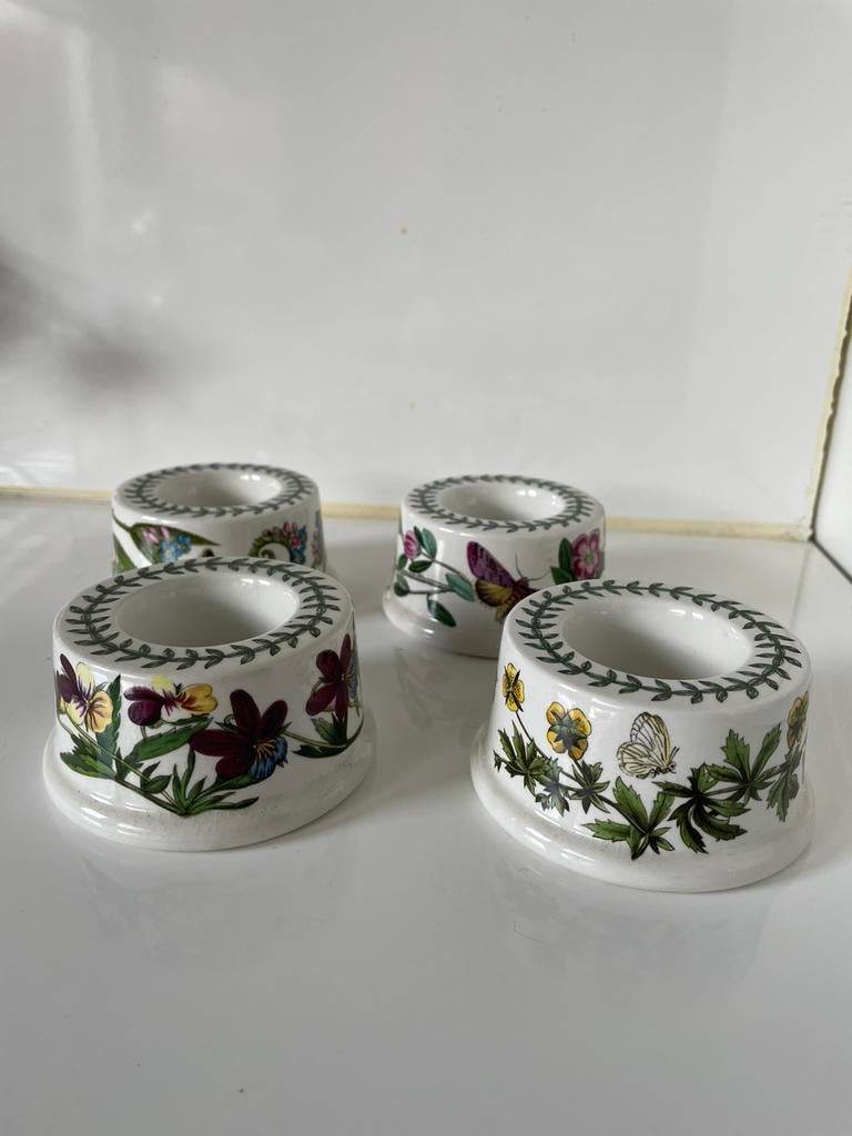 Set 4 vintage Portmeirion Botanic Garden eierdoppen jaren 70, Ophalen of Verzenden