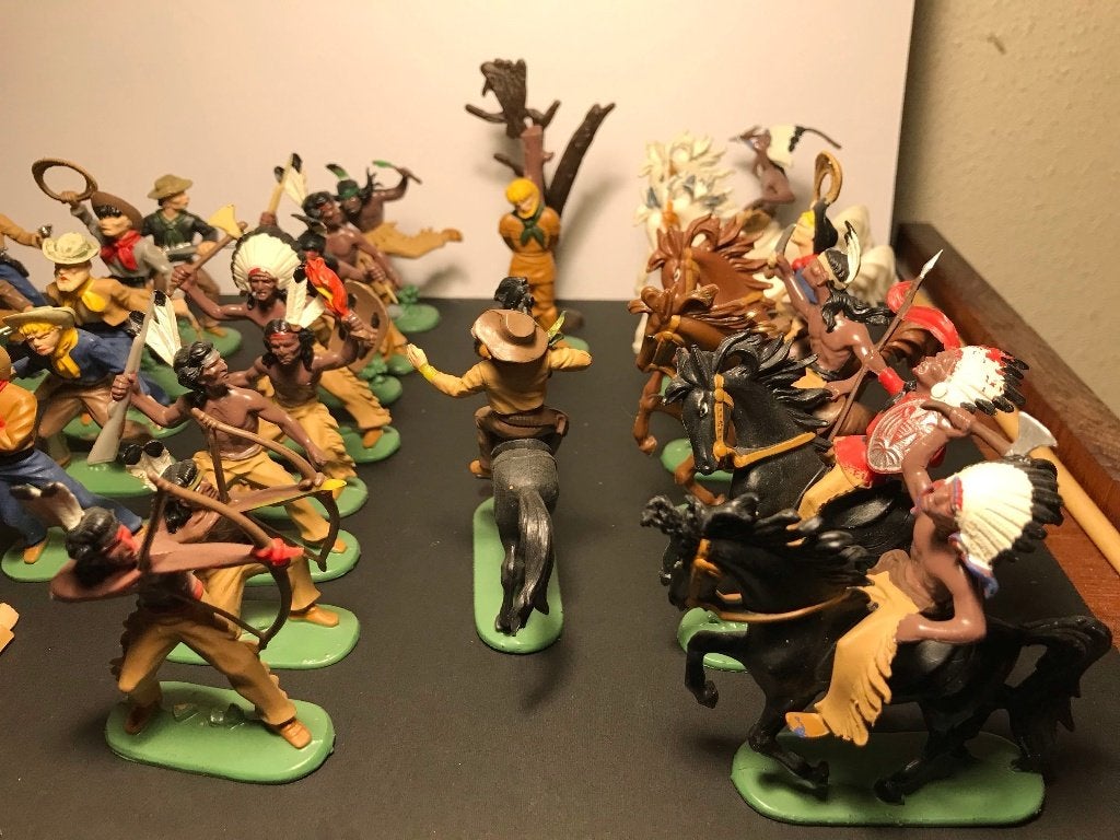 Vintage Jean W. Germany cowboys en indianen, 27 stuks, Verzamelen, Ophalen of Verzenden, Zo goed als nieuw