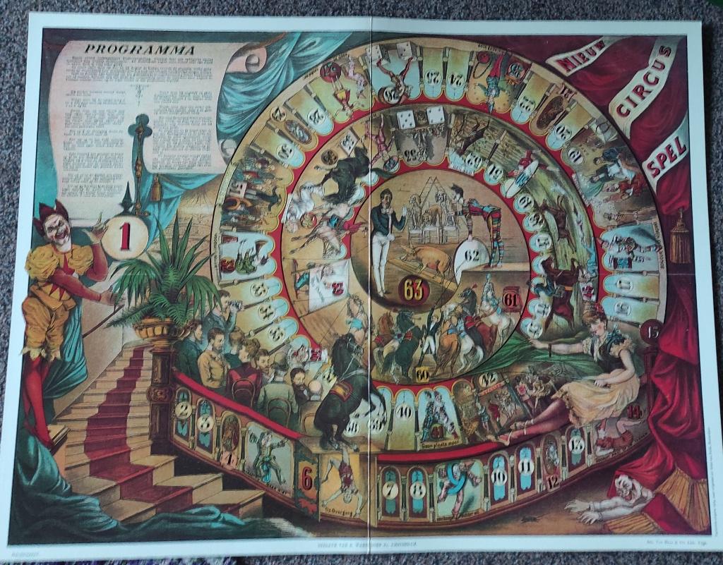 groot ganzenbord het nieuwe circus spel, Hobby en Vrije tijd, Gezelschapsspellen | Bordspellen, Vijf spelers of meer, Ophalen of Verzenden
