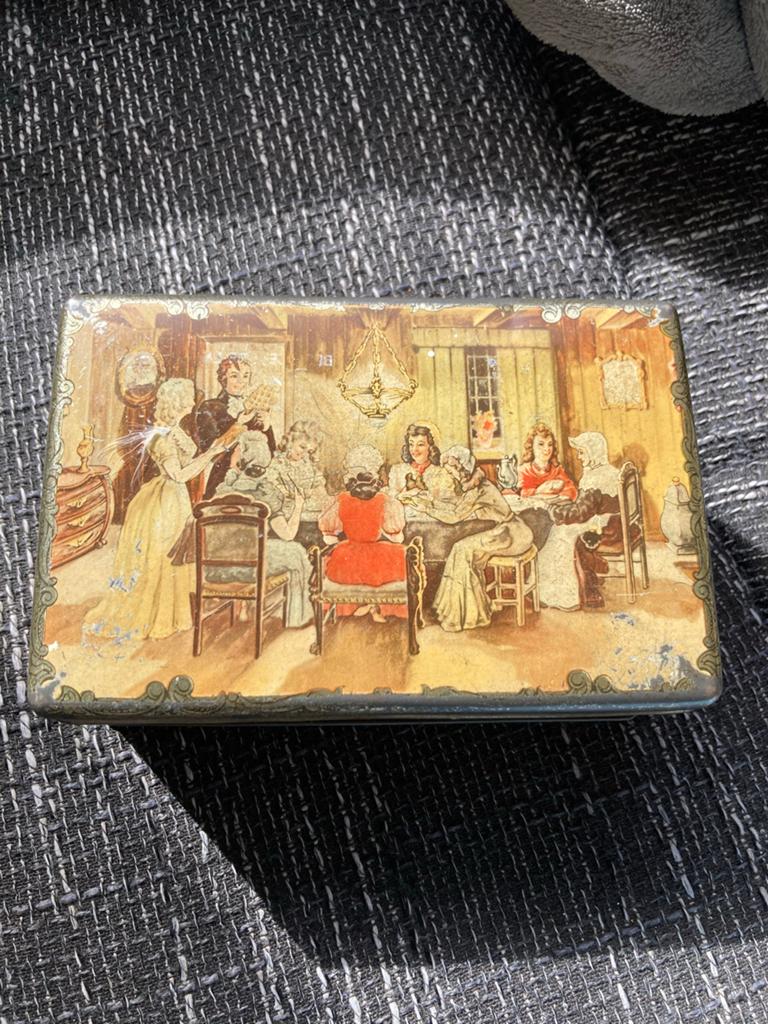 Vintage blik J. Jansse Wz Rotterdam - 16x10x6 cm, Verzamelen, Blikken, Ophalen of Verzenden, Gebruikt, Overige, Overige merken