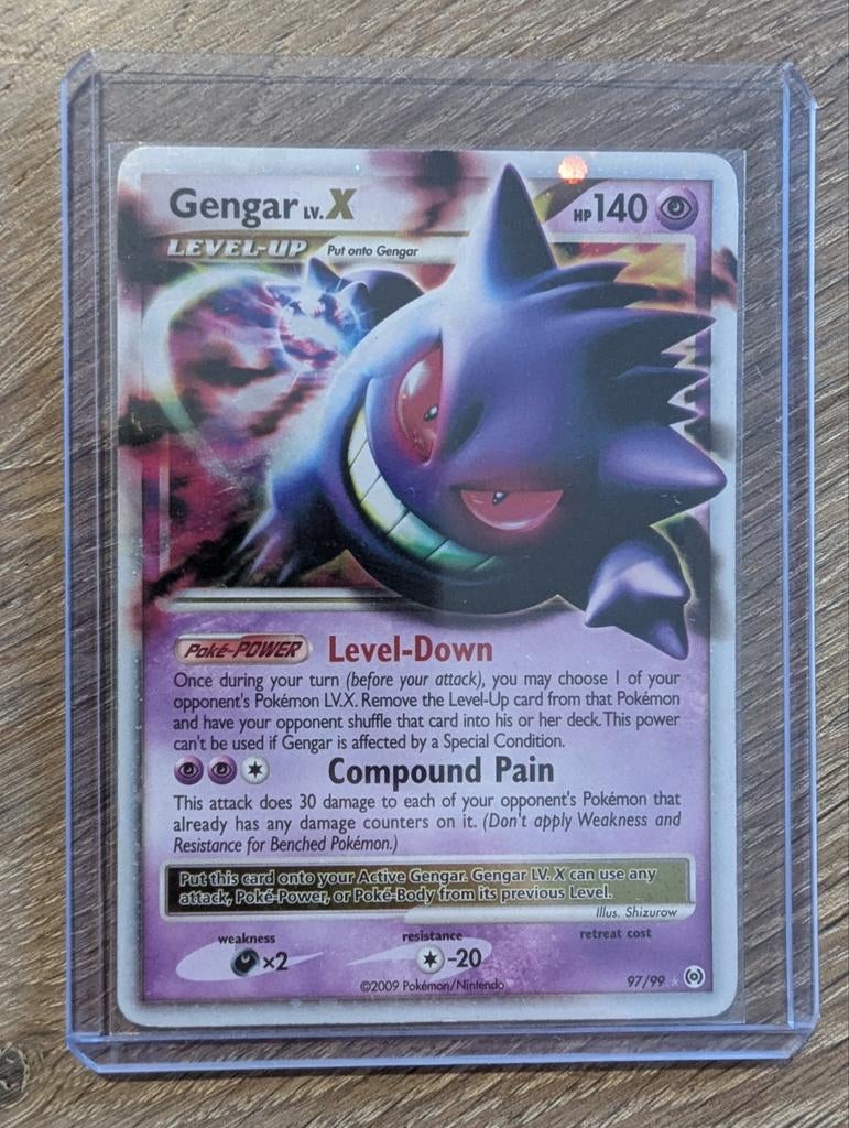Gengar Lv.X uit Platinum Arceus 97/99, Ophalen of Verzenden, Zo goed als nieuw, Losse kaart, Foil