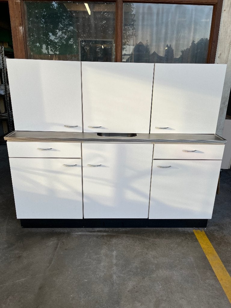 Keukenblok 180cm keuken, Ophalen, Gebruikt, Wit, Enkelwandige keuken