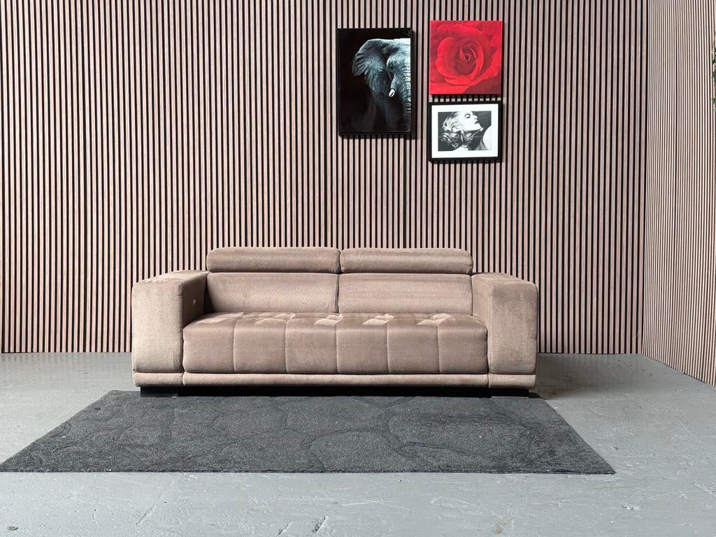 GRATIS LEVERING Elektrische Beige Bank 210x110 GEREINIGD, 100 tot 125 cm, Hoekbank, Driepersoons, Ophalen of Verzenden