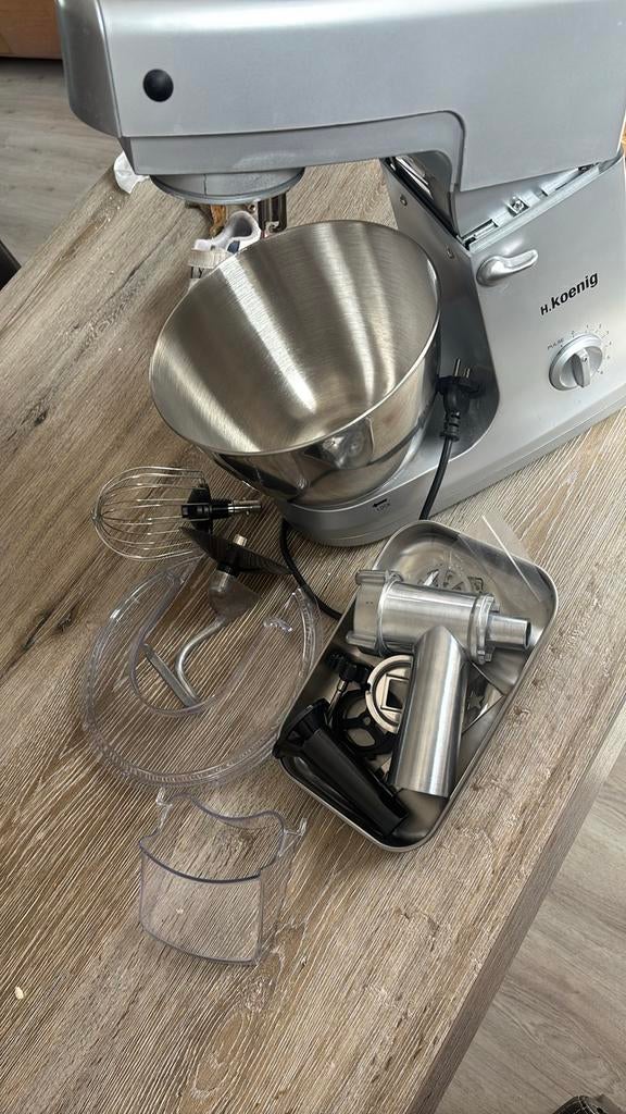 H.Koenig keukenmixer met accessoires, 2 tot 3 liter, Ophalen of Verzenden, Gebruikt, 3 snelheden of meer