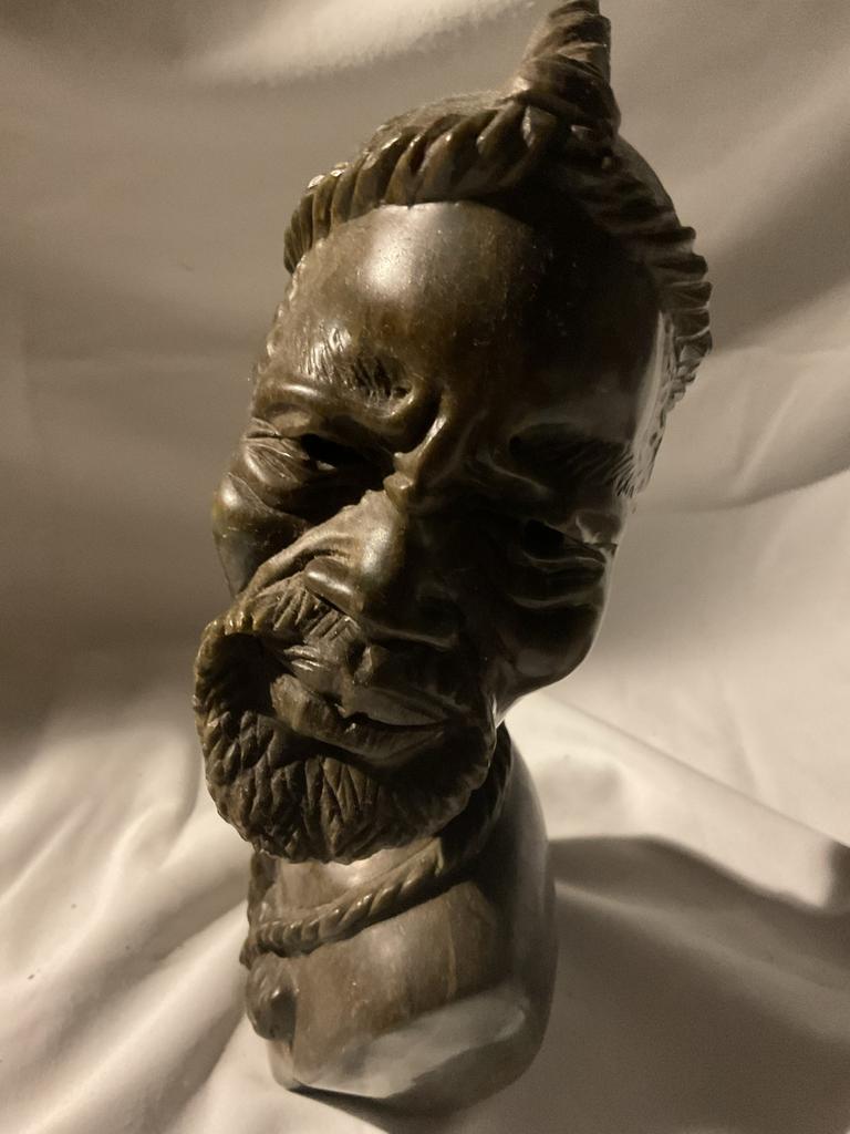 Vintage Beeld: Afrikaanse Buste van een Man, Ophalen of Verzenden