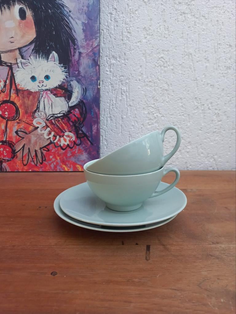 Vintage kop en schotels. Pastel. Royal Goedewaagen, Antiek en Kunst, Ophalen of Verzenden