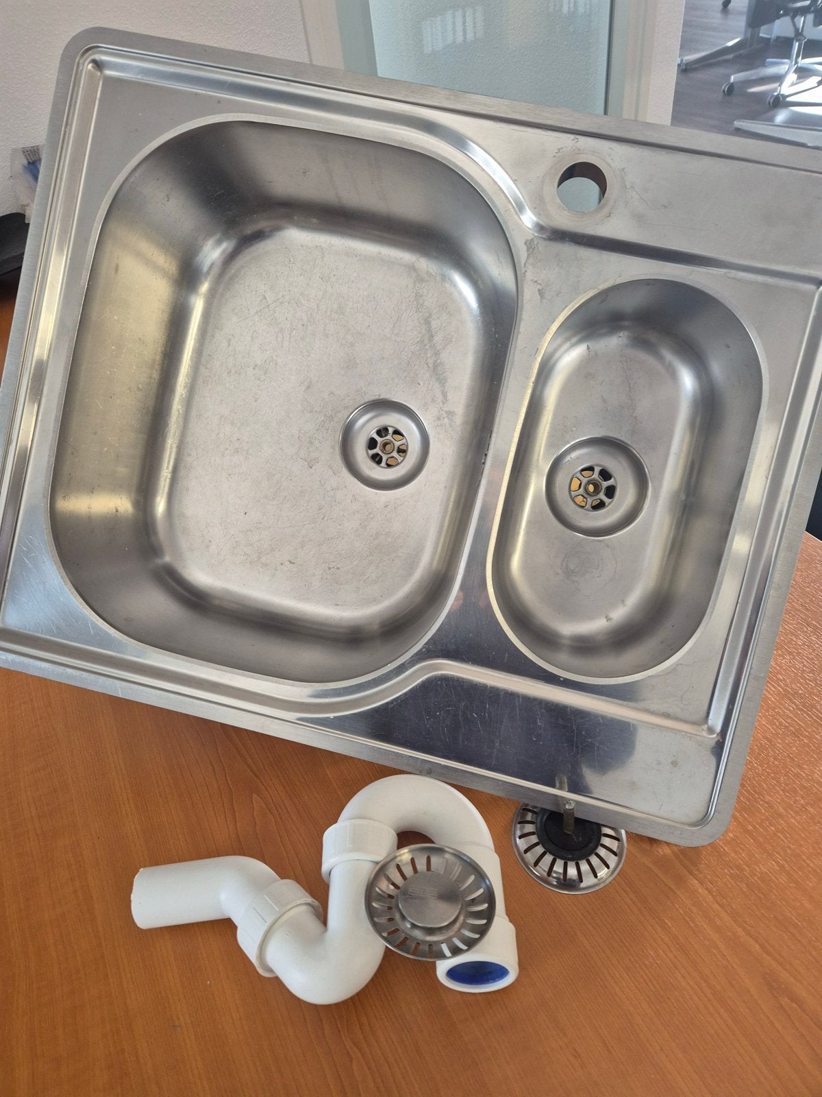 Franke RVS spoelbak met sifon, Ophalen, Zilver, Metaal, Overige merken