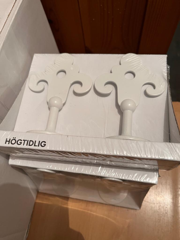 4x IKEA Högtidlig gordijnroede eindstukken, wit, 2 stuks, Ophalen of Verzenden, Nieuw, Wit