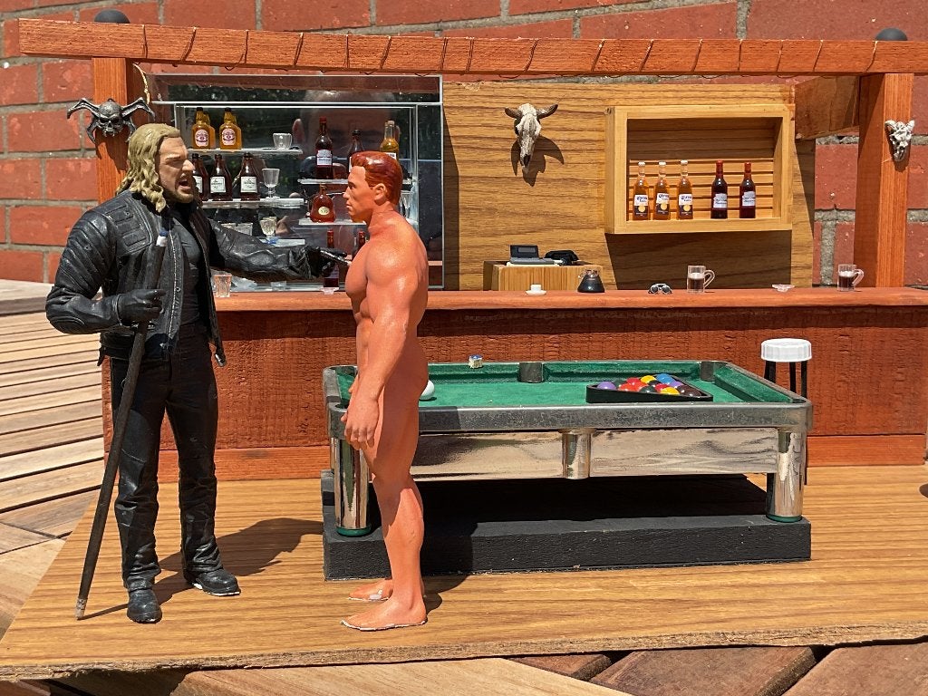 Uniek custom Coral biker bar T2 met pool tafel 7 inch, Ophalen