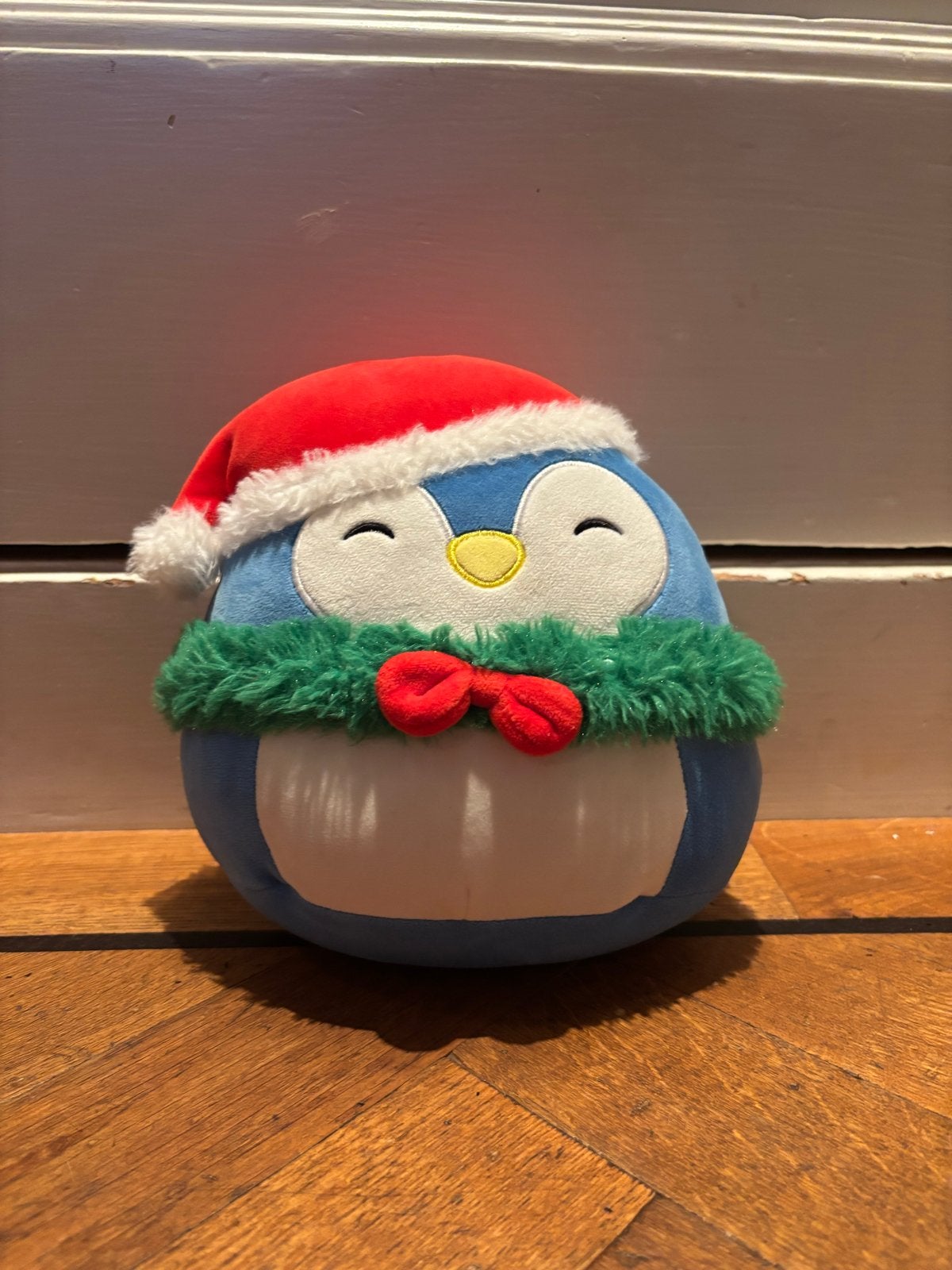 Squishmallow Pinguïn Kersteditie - Zo goed als nieuw, Ophalen, Pinguïn, Blauw, Zo goed als nieuw