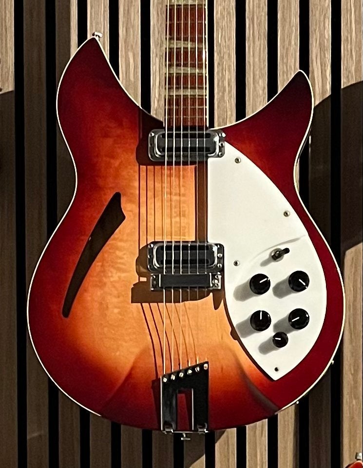 Rickenbacker 360V64 Fireglo + originele koffer., Ophalen, Gebruikt, Semi-solid body, Overige merken